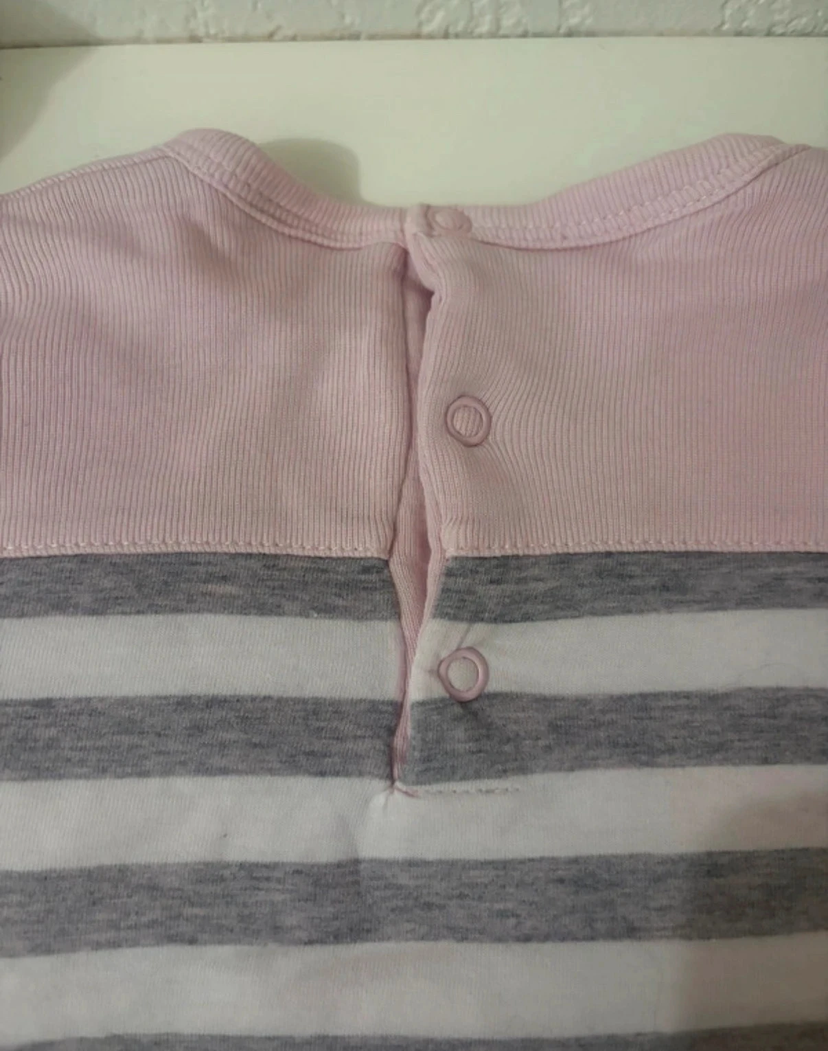 Ensemble Bebé Bulle de BB - Rosa/Gris Rayado - 6 Meses – photo 5